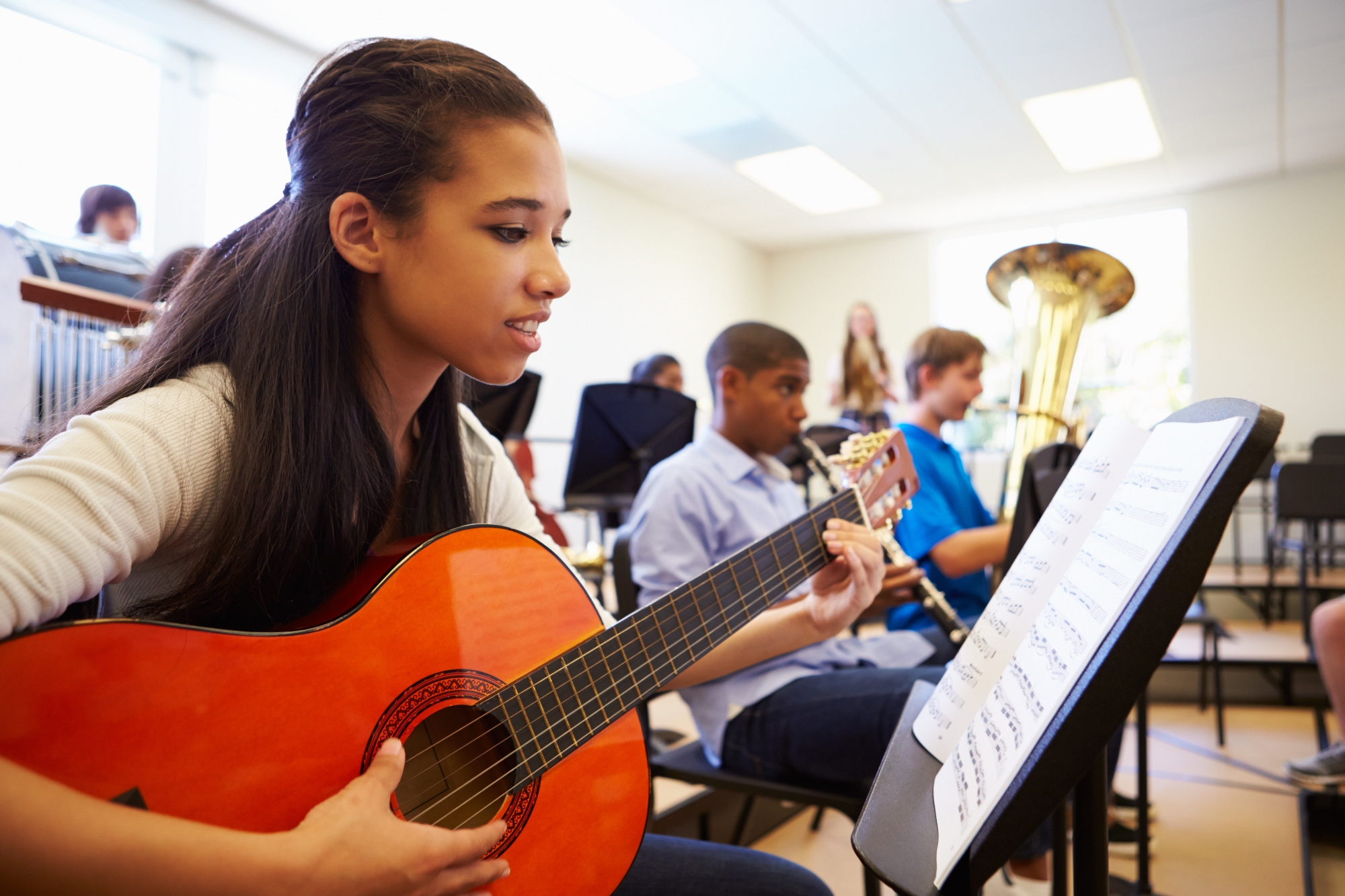 Kids playing instruments