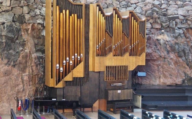 The organ in the Church of the Rock, Helsinki