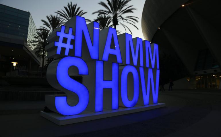 #NAMM SHOW in a neon sign